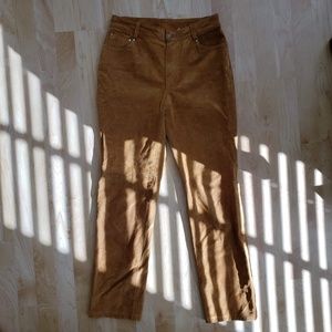 Vintage Brown Leather Pants (Suede, Straight Leg)